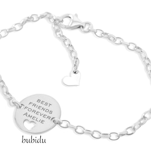 Vriendschapsarmband met gravering beste vrienden sieraden 925 zilver gepolijst cadeau vriendin zilveren sieraden gepersonaliseerde damesarmband sieraden