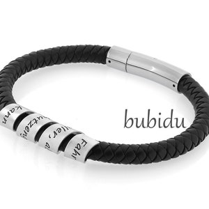 Men&#39;s bracelet engraving black 925 silver rubber bracelet men personalized men&#39;s bracelet rubber vegan engraved jewelry man father