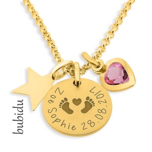 Kette Gravur Namenskette Gold Mutter Schmuck Baby Bild 1