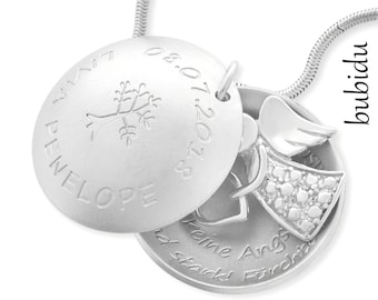 Heiliger Antonius mit Jesus Kind Anhänger mit Namen Gravur mit Kette Silber 925