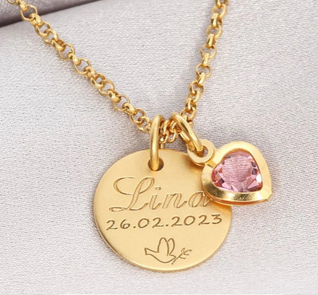 Baptism Jewelry Engraving Baptism Chain Gold Name Chain Girls Baptism