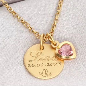 Baptism jewelry engraving - baptism chain gold - name chain girls baptism - name jewelry - children chain names - christening gifts