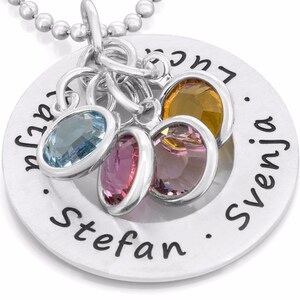 Geburtsstein Kette Halskette mit Monatsstein Damen Geschenkidee Mama Valentinstag Muttertag Familie Kinder Namenskette personalisiert Bild 4