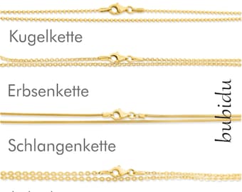 Kugelkette Ankerkette Erbsenkette Schlangenkette vergoldet Silberketten 925 Silber Damen Kinder Ketten gold Halsketten ohne Anhänger