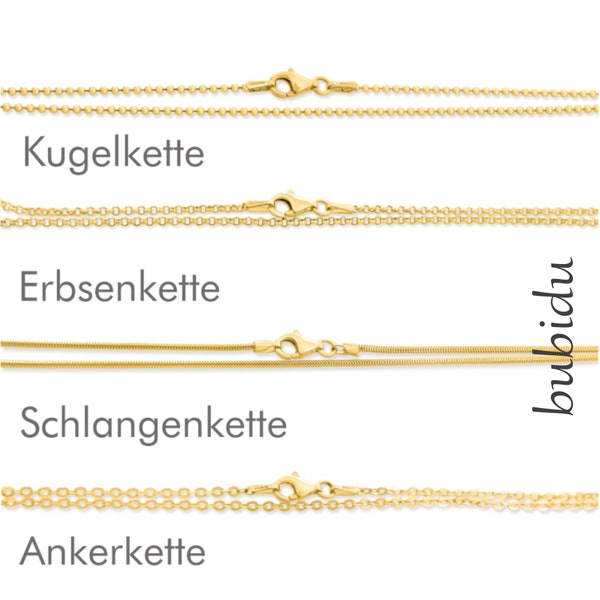 Kugelkette Ankerkette Erbsenkette Schlangenkette vergoldet Silberketten 925 Silber Damen Kinder Ketten gold Halsketten ohne Anhänger