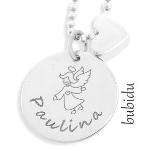 Name chain, children's chain angel, chain engraving, heart image 4