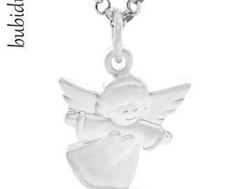 Chaîne de baptême ange gardien gravure chaîne enfants baptême bijoux en argent sterling 925 nom gravure en argent bijoux ange volant cadeau