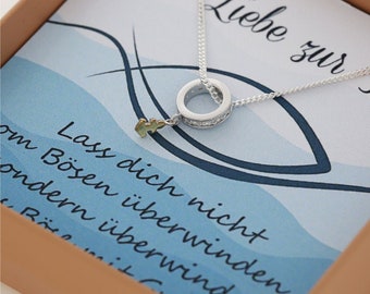 Silberkette inkl.Anhänger mit Anker, Herz oder Kreuz, Schachtel personalisiert, Kommunionsschmuck, Geschenk zur Konfirmation Taufe Kommunion