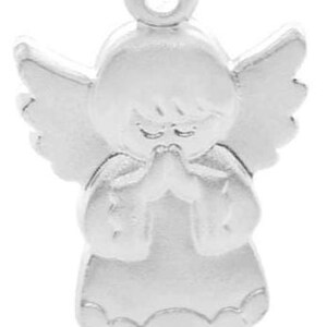 Baptismal necklace with baptismal ring crystal engraving jewelry gift godchild 925 Sterling Silver children's necklace angel name chain image 4