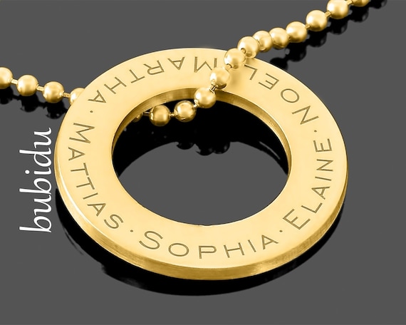 Chain Engraving Name Necklace Gold Valentine's Day Women's Jewelry  Personalized Pendant Ring Name Remembrance Gift Necklace Personalized