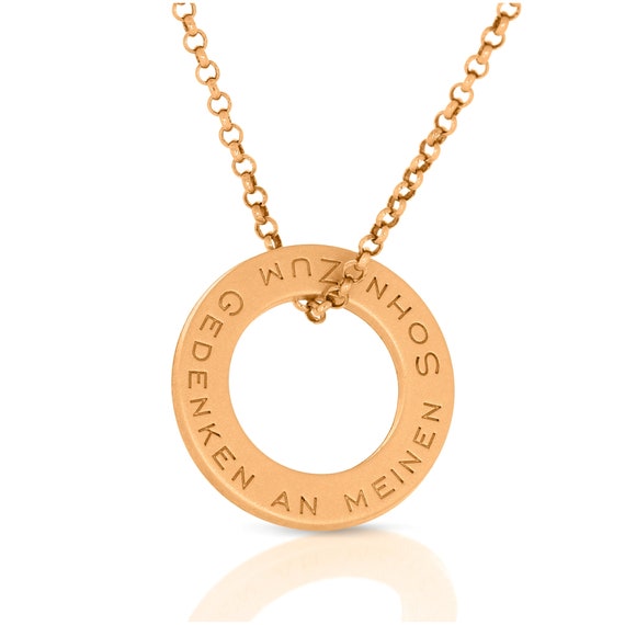Necklace With Engraving Rose Gold Plated Name Necklace Chain Ring
