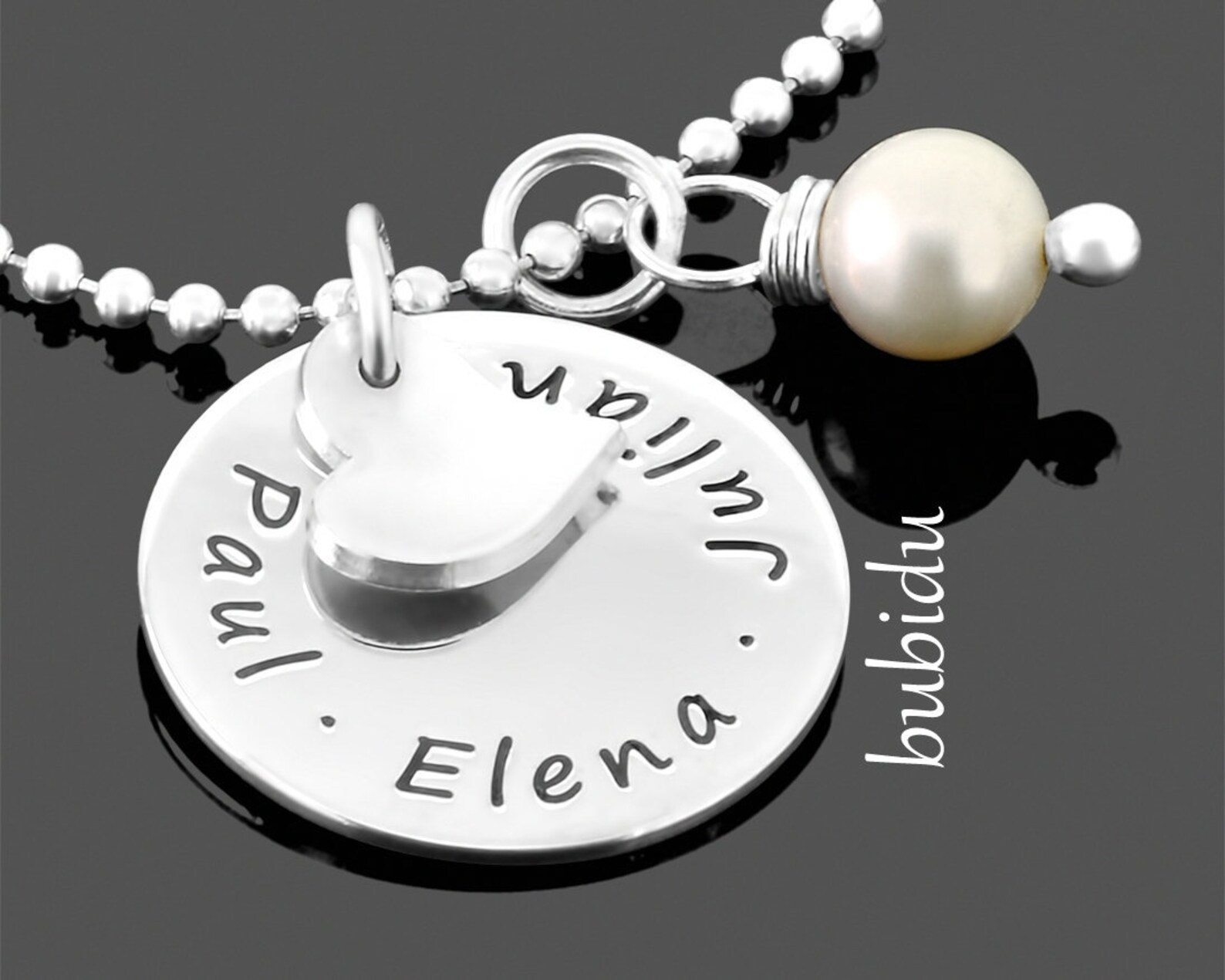 KETTE MIT RING GRAVUR HALSKETTE DAMEN SILBERRING FAMILIENSCHMUCK
