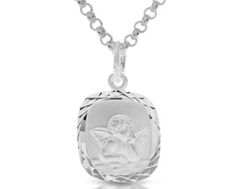 Guardian angel baptism chain engraving children's baptism jewelry 925 sterling silver silver engraving jewelry angel picture gift girl boy