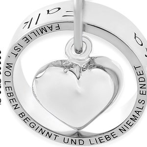 Kette mit Ring & Herz Familienschmuck Gravur Namenskette 925 Silber Designer Collier Namensring Schmuck Damenkette Namen Spruch Silberkette Bild 5