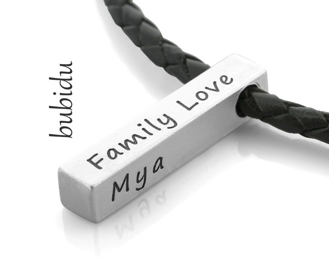 Men's Engraved Necklace Men's Necklace Name Necklace Etsy