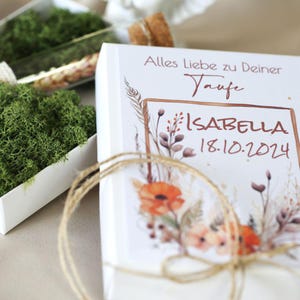 Regalo de dinero para bautizo, caja de regalo verde musgo personalizada, caja para envolver dinero, idea de regalo especial para ahijado, regalo de bautizo