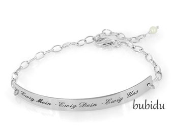 Silver Bracelet Engraving, Id Bracelet, Bridal Jewelry