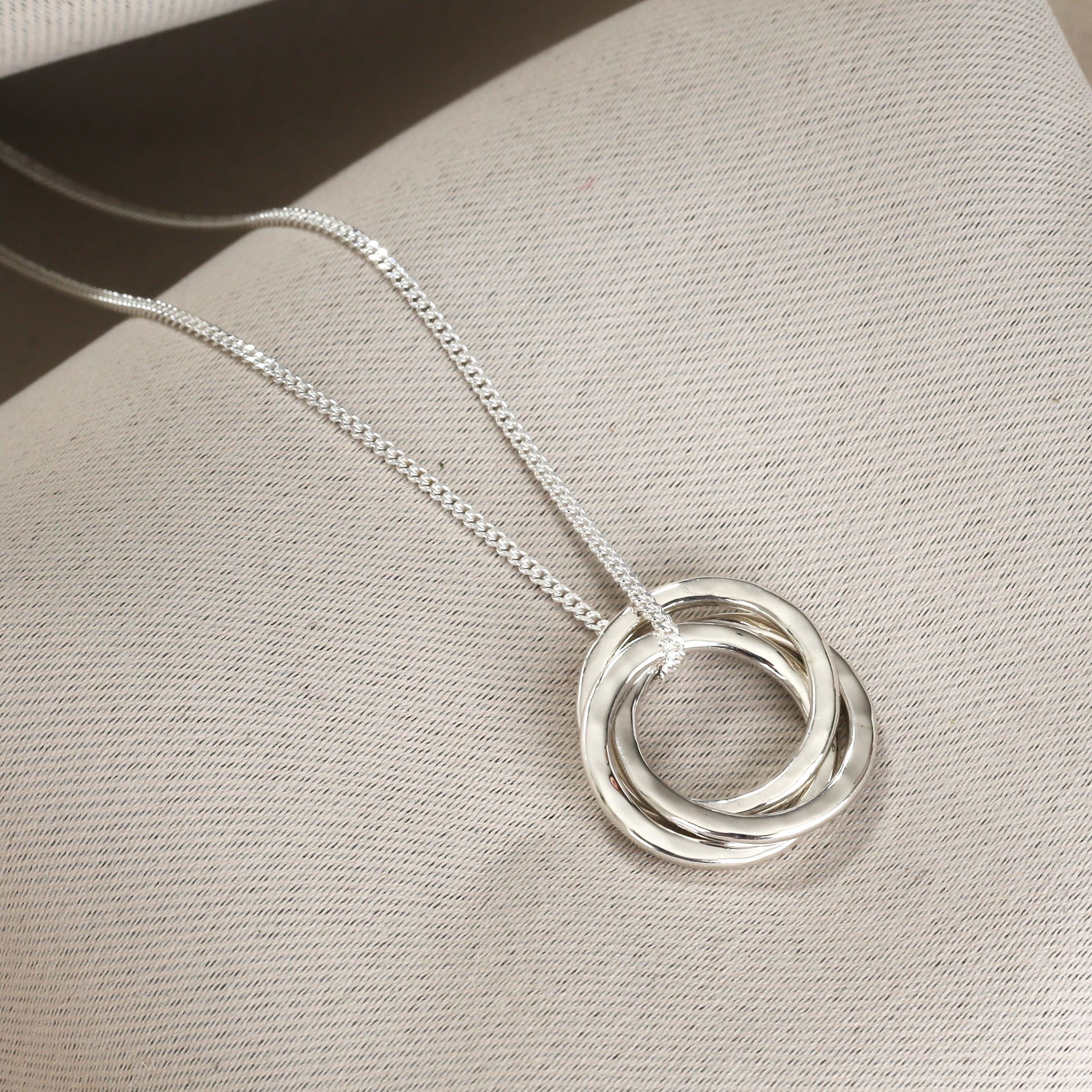 Collana A Strati Donna In Argento 925 Con Ciondolo A Cerchio – Ipoallergenica, Gioiello Multifila - 3