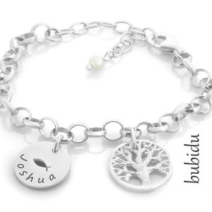 Bracelet argent baptême, bijoux communion gravure, arbre de vie image 3