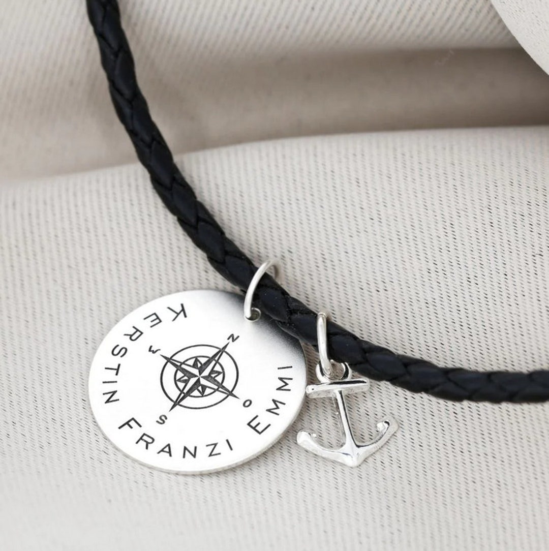 Men's Necklace With Engraving Men's Jewelry Coordinates Anchor Jewelry ...