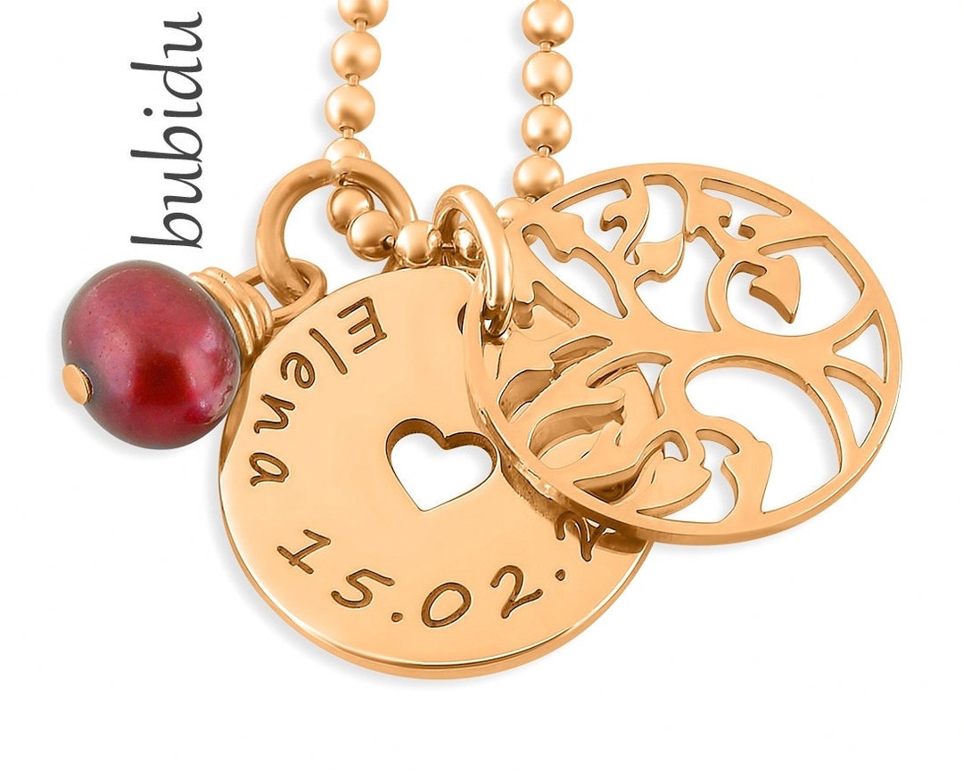 Name Necklace Rose Gold BAPTISMAL NECKLACE GIRL BIRTH Gift Etsy UK