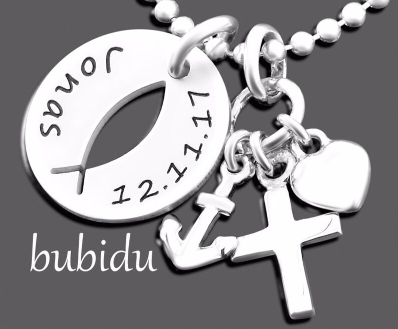 Taufschmuck Gravur Taufkette Glaube Liebe Hoffnung Taufe Etsy