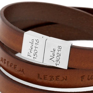 Leather bracelet men engraving brown name bracelet man men's bracelet personalized text gift dad men's bracelet name jewelry leather BUBIDU image 2
