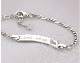 Silberketten-Store Baby & Kids ID Bracciale Singapore Con Cuore E
