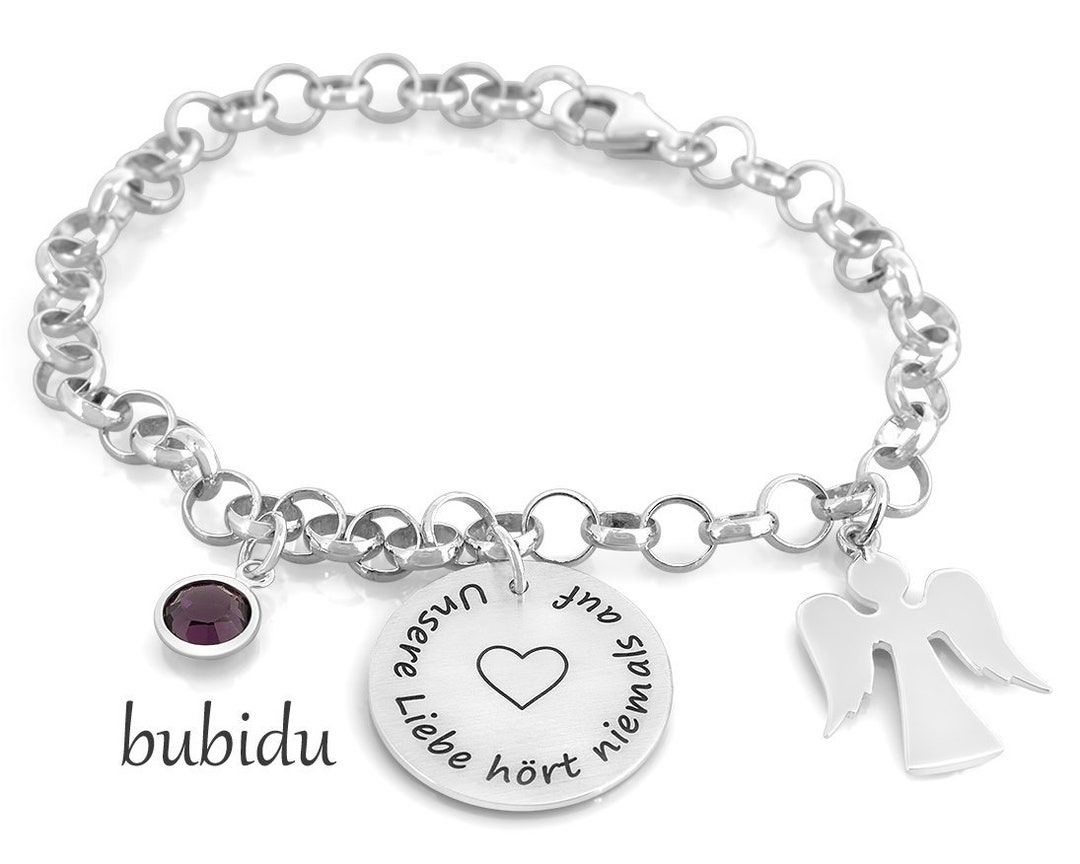 Silver Bracelet Engraving Name Bracelet Angel Jewelry Etsy