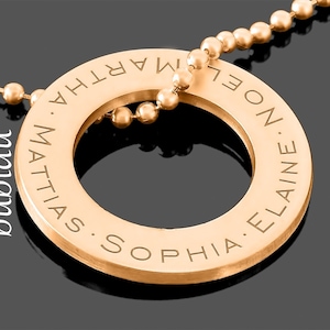Necklace Engraving, Jewelry With Name, Women&#39;s Necklace Rosè, Ring with Engraving, Necklace Pendant 925 Sterling Silver Rose Gold Plated, Mom Daughter Gift