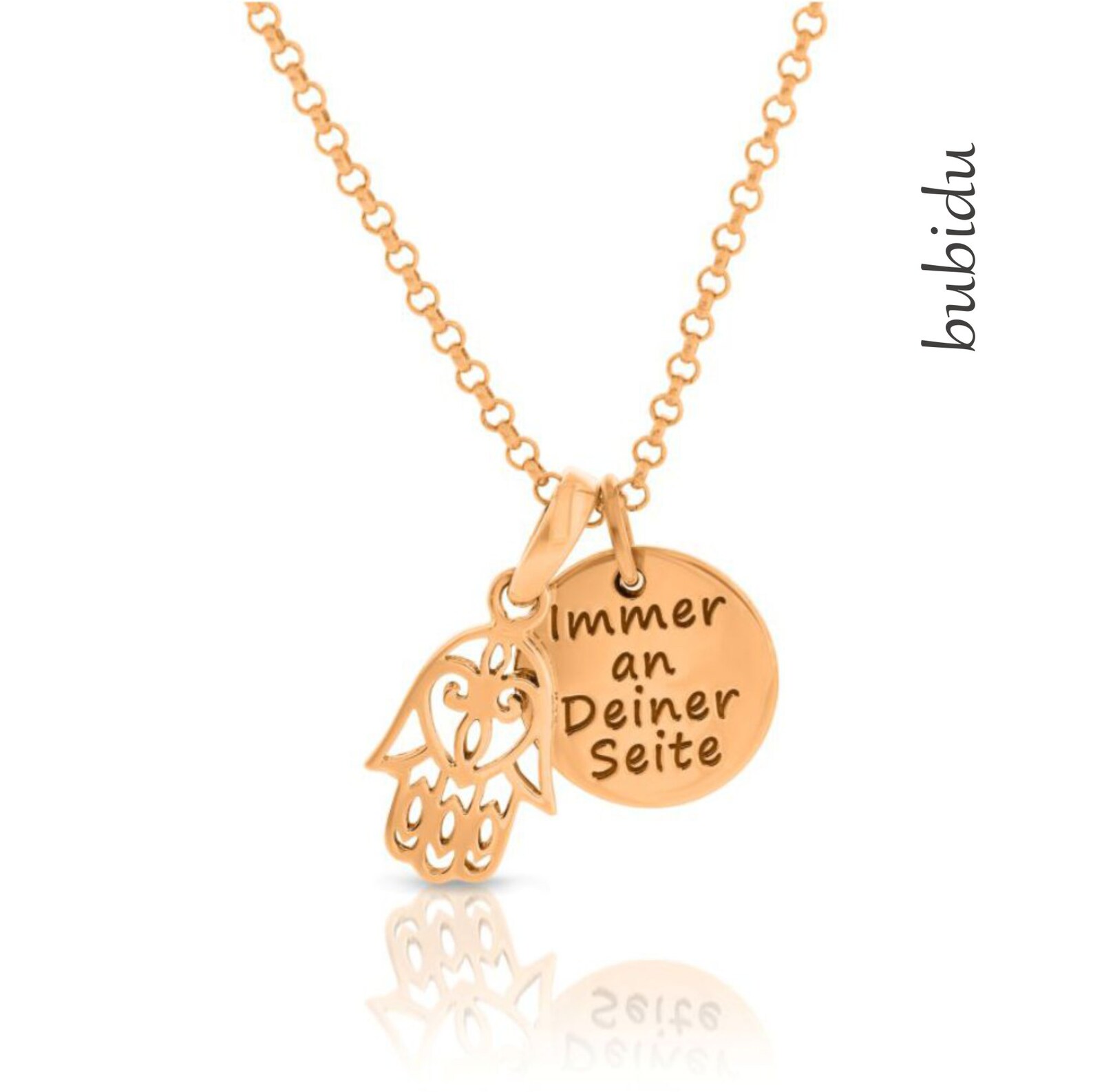 Hand of Fatima Name Chain Rose Gold Personalized Necklace Name Etsy