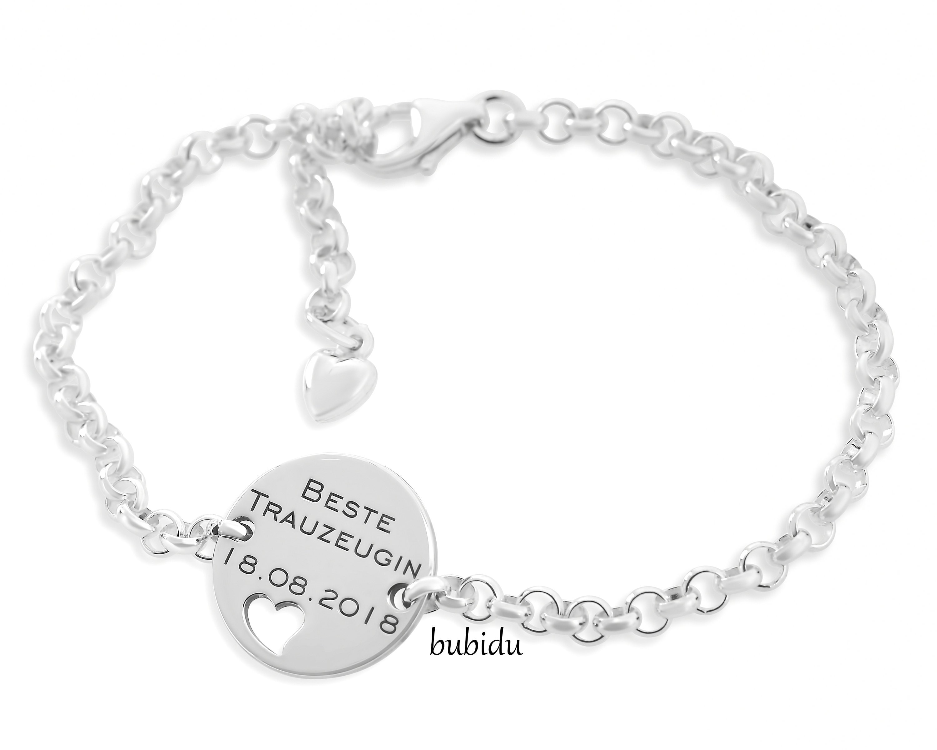 Bracelet 925 Sterling Silver With Engraving for Wedding Maid