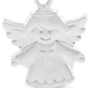 Baptismal necklace with baptismal ring crystal engraving jewelry gift godchild 925 Sterling Silver children's necklace angel name chain image 3