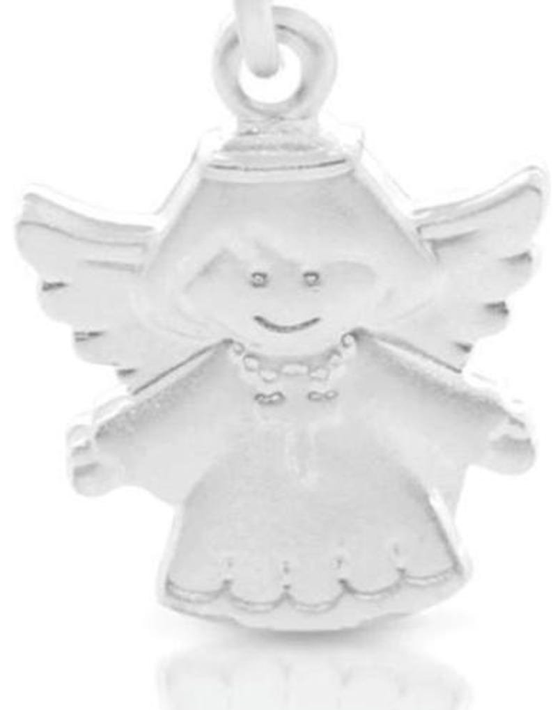 Baptismal necklace with baptismal ring crystal engraving jewelry gift godchild 925 Sterling Silver children's necklace angel name chain image 3