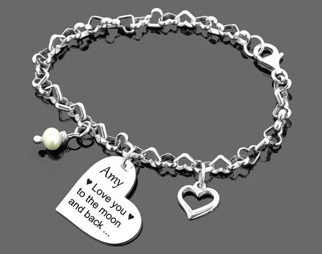 Bracciale Con Ciondolo Cuore E Iniziale R – Argento, Regolabile, Regalo Personalizzato Per Lei