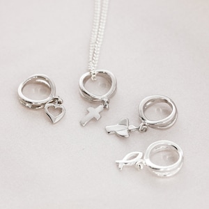 Silver chain pendant with angel cross heart Ichtys box personalized 925 silver jewelry baptism gift confirmation chain communion
