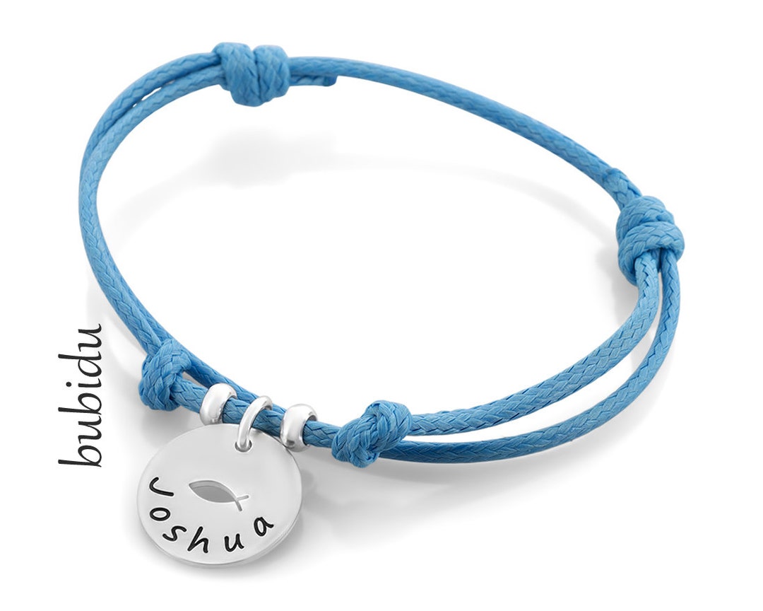 Christening Bracelet Boy With Engraving, Christening Jewelry Boys Etsy