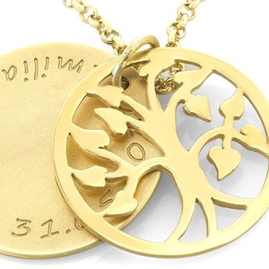 Gold Name Necklace, Jewelry With Engraving, Tree Of Life image 2