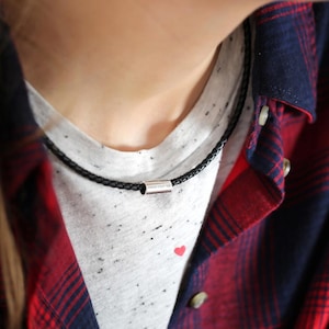 LEATHER CHAIN ENGRAVING MAN Role Men&#39;s Chain Men&#39;s Jewelry Dad Father&#39;s Day Name Chain Men Gift Wedding Chain Men&#39;s Leather Black Name