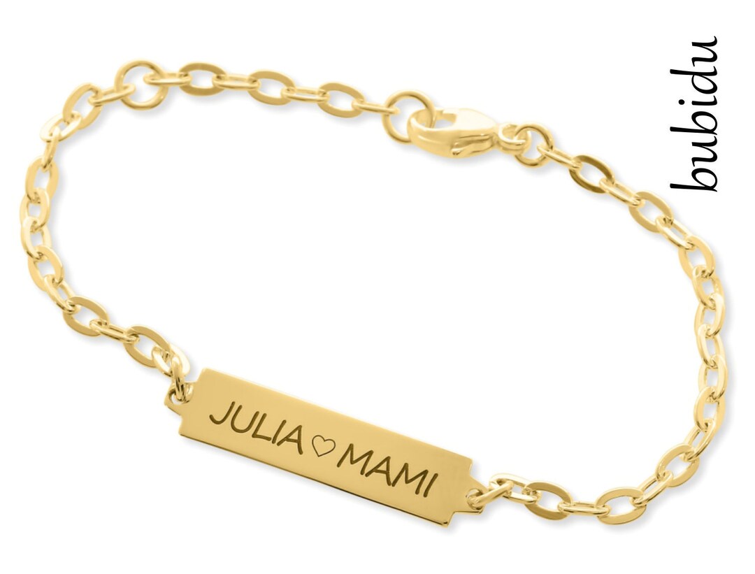 ID Bracelet Children Baby Bracelet Goldplated Name Bracelet Etsy UK