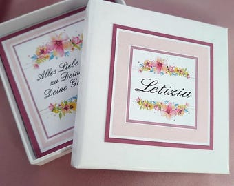 Schmuckschachtel Einschulung, Geschenkbox für Schmuck Personalisierte Schachtel Schulanfang Geschenkschachtel Schulstart