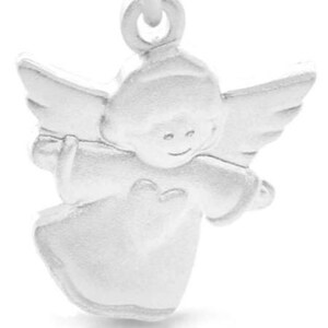 Baptismal necklace with baptismal ring crystal engraving jewelry gift godchild 925 Sterling Silver children's necklace angel name chain image 5
