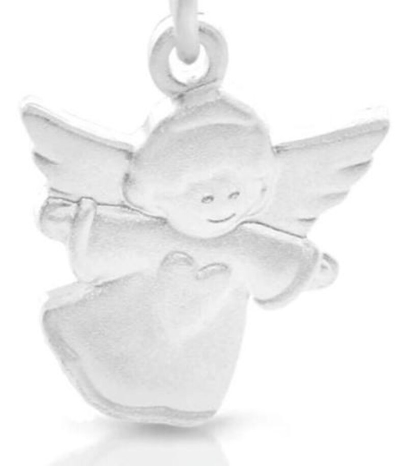 Baptismal necklace with baptismal ring crystal engraving jewelry gift godchild 925 Sterling Silver children's necklace angel name chain image 5