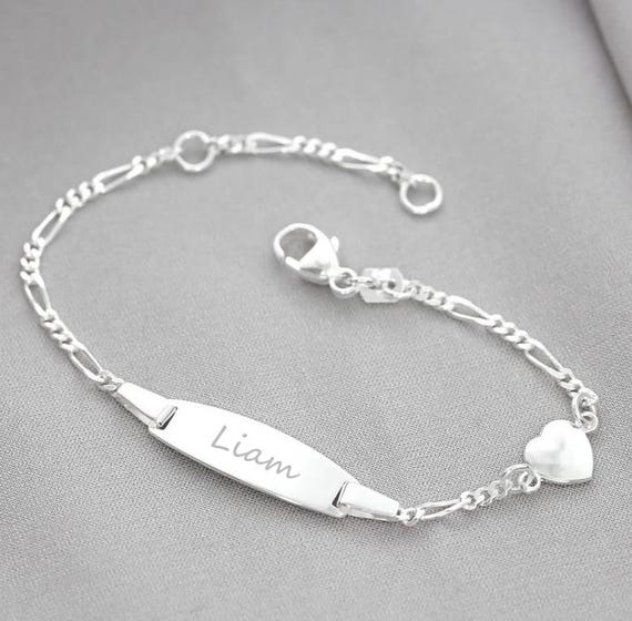 Bracciale Bambina Argento Braccialetto Argento 925 Per Bambina - Personalizzabile Con Nome E Fiori Smaltati Bracciale Battesimo Bimbo - Foto 13