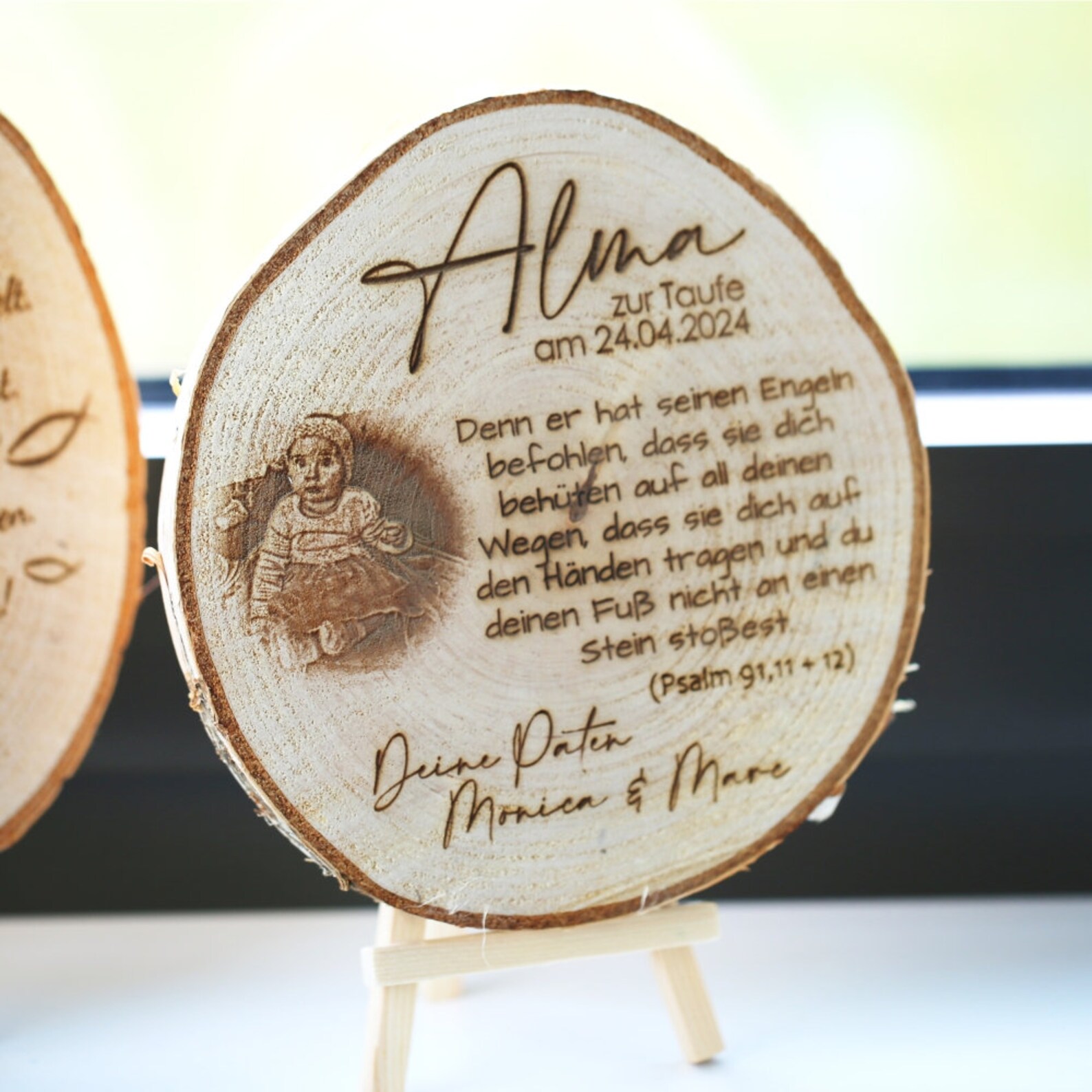 Gift Baptism With Engraving Photo and Baptismal Saying Baptism Card on ...