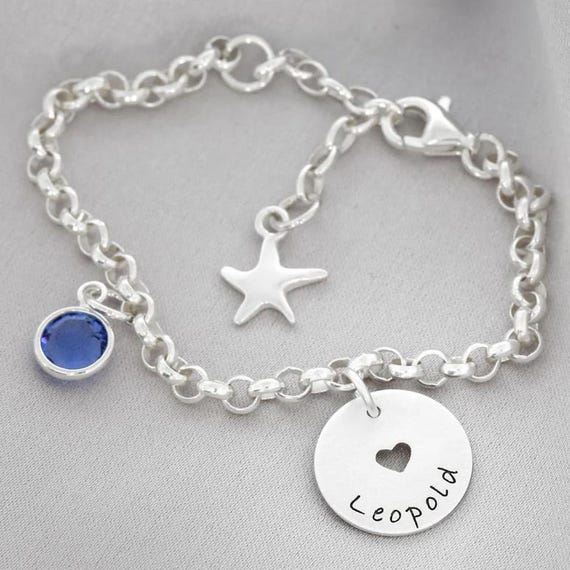 Engraveable ID Bracelet with Starfish Charm Sterling Silver Adjustable Engraveable ID Bracelet with Starfish Charm Sterling Silver Adjustable