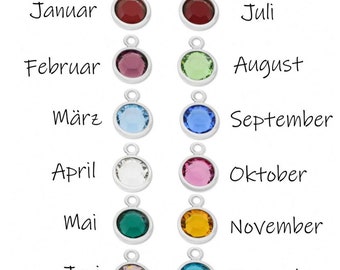 Month stone birthstone crystal pendant extra stone various colors BUBIDU