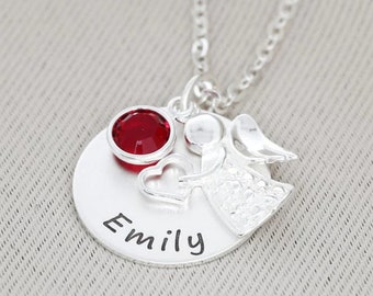 Baptism Jewelry With Engraving, Chain Baptism, Angel Jewelry
