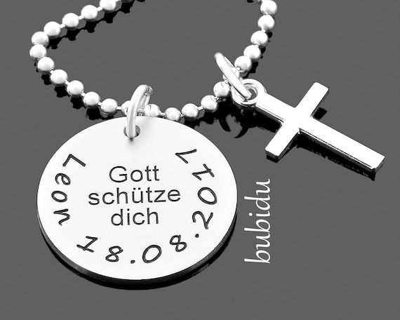 Silberschmuck mit Gravur 925 Silber Taufkette mit Namen Geschenk zur Taufe Silberschmuck mit Gravur 925 Silber Taufkette mit Namen Geschenk zur Taufe