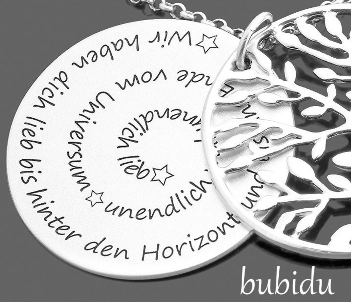 Kette Mit Gravur Schmuck Mit Spruch Lebensbaum Etsy
